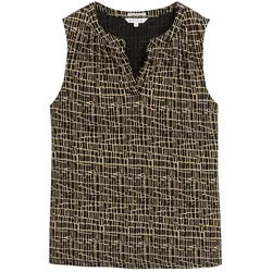 TOM TAILOR Damen Top mit Muster, schwarz, Gemustert, Gr. S