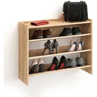 Komto Schuhregal Schmal - Schuhablage Flur mit 3 Ebenen