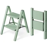 Attestierer Trittleiter 2 Stufen klappbar,Tritthocker aus Aluminium