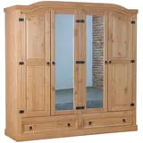 VCM ebuy24 Kleiderschrank, Braun, Holzwerkstoff, 194x193x57 cm,