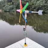 DIY kleine Windkraftanlage Generator Windgenerator Windmühle Kit und Lichtleiste | Hinterhof-Dekoration, 88cm Höhe | 46cm Durchmesser