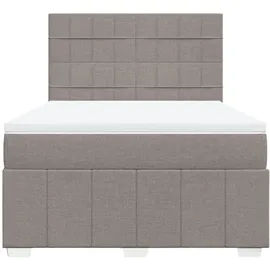 vidaXL Boxspringbett mit Matratze Taupe 140x200 cm Stoff