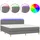 vidaXL Boxspringbett mit Matratze & LED Dunkelgrau 180x200 cm Stoff