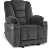 MCombo M Mcombo Fernsehsessel elektrisch verstellbar, Relaxsessel mit Liegefunktion, tv Sessel mit Massage & Wärmefunktion, usb & Getränkehalter,