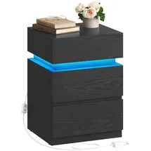 VASAGLE Nachtschrank SMARTIE 40 x 40 x 55 cm Schwarz
