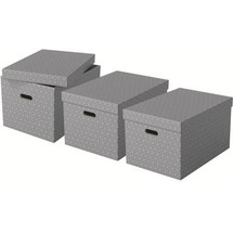 Esselte Aufbewahrungsbox Groß 51 x 35,5 x 30,5 cm 3-tlg. grau