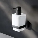 AM.PM Seifenspender Wandmontage Flüssigseifenspender nachfüllbar Dispenser für Seife oder Duschgel ohne Bohren klebend Edelstahl, Glas Schwarz matt