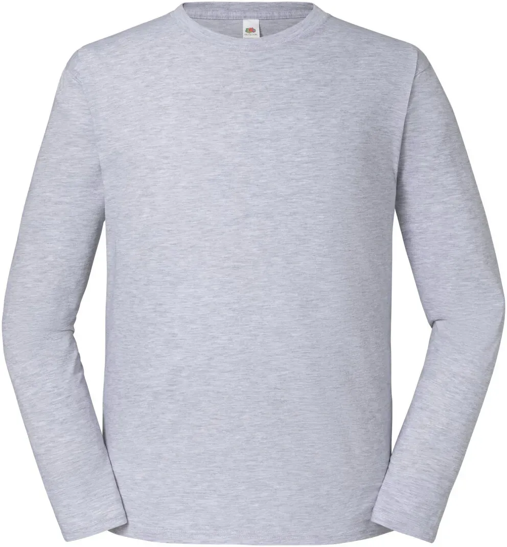 Fruit of the Loom - Iconic 195 Ringspun Premium Langarmshirt - Heather Grey / L