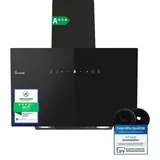 KKT KOLBE Dunstabzugshaube 80cm | Umluft Abluft | 782cbm/h | Wandhauben Kopffrei | Schwarz | Glas | Gestensteuerung | SensorTouch Bedienung | LED-B... - Schwarz