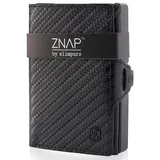 slimpuro ZNAP® Slim Wallet Kreditkartenetui | Geldbörse Herren klein | Kartenhalter | Kartenetui | Portemonnaie mit RFID Schutz | 12 Karten | Carbon