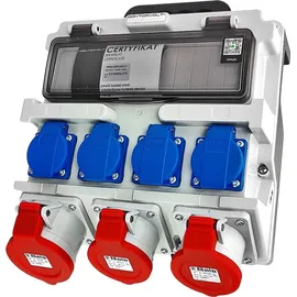 Doktorvolt 12-Modul-Elektroverteiler mit Griff IP44 4x230V 2x16A 32A Doktorvolt ohne Schutz