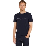 Tommy Hilfiger T-Shirt Core Logo Rundhalsausschnitt, Blau