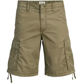 JACK & JONES Cargohose JPSTCOLE FRANK CARGO SHORT MID SN mit Seitentaschen grün L