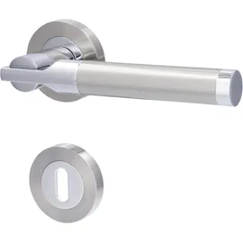 Alpertec BB-Rosettengarnitur Solid 6 Edelstahl Silber