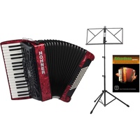 Hohner Bravo III 72 SilentKey Rot Starter Set