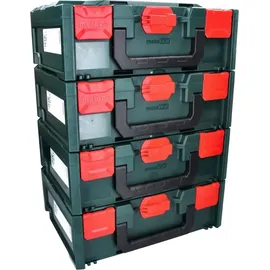 Metabo metaBOX 145 Set 4x System Werkzeug Koffer Stapelbar 396 x 296 x 145 mm