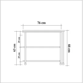 woody fashion Beistelltisch MELIN 63x70 cm braun/schwarz - Braun/Schwarz