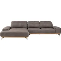 Musterring Wohnlandschaft MUSTERRING "MR 2490 Ecksofa mit erstklassigem Sitzkomfort, Long-Life-Leder", grau (light grau, b), B:342cm T:207cm, Sofas, Wohnlandschaft, Bronze-Fuß, Sitzhöhe 48cm, wahlweise mit Funktionen, Maße 342 x 207 cm