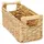 HMF Aufbewahrungskorb Badezimmer Korb geflochten aus Wasserhyazinthe mit Holzgriffen 30 x 15 x 13 cm beige