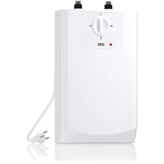 AEG Boiler BOI 5 U, Untertischboiler 5 Liter Niederdruck mit Stecker 230V für Küchenspüle + Wachbecken, 2 kW, Made in Germany, 204616