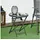 Outsunny Beistelltisch klappbar 45 x 45 x 50 cm Schwarz