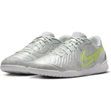 Nike Herren Fussball-Hallenschuhe Legend 10 Academy IC Fußballschuhe 001 - metallic silver/white-volt 41