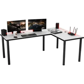 Möbelsystem L-förmiger Gaming Desk mit LED-Beleuchtung weiß