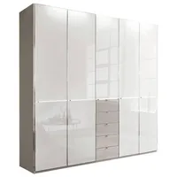 Novel Kleiderschrank, Grau, Weiß, - 250x236x58 cm,