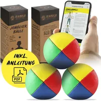 Diabolo Freizeitsport Jonglierbälle 3er Set (vierfarbig), Ø 62mm, 100g