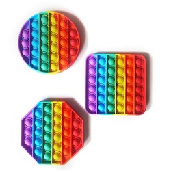 Welikera Lernspielzeug Spielzeugset, 3-teiliges Regenbogen-Blasen-Silikonspielzeug (3-St)