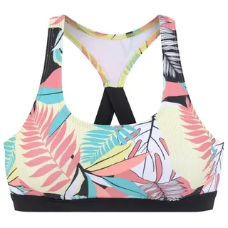 LASCANA ACTIVE Bustier-Bikini-Top Damen türkis-gelb-bedruckt Gr.32 Cup A/B
