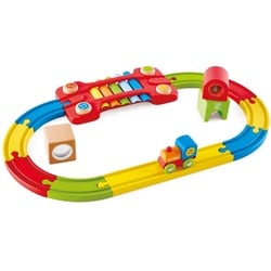 Hape Spielzeug-Eisenbahn Eisenbahn der Sinne-Set, (Set), aus Holz bunt