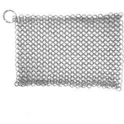 Victoria Gusseisen-Reiniger, Scheuerschwamm  Edelstahl-Mesh, Chainmail Scrubber 20x16,5cm, VIC-32210, Edelstahl