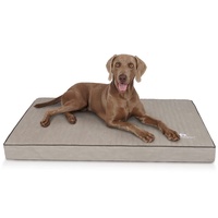 Knuffelwuff orthopädische Hundematte Palomino aus Laser-gestepptem Kunstleder L 80 x 60cm Grau - rutschfeste Unterboden - leicht zu reinigen - für große, mittelgroße und kleine Hunde