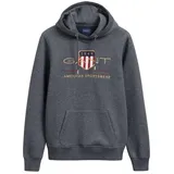 Gant Sweatshirt Herren Hoodie - Archive Shield, Kapuzen-Pullover grau XS