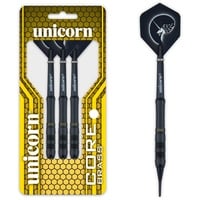 Unicorn Information System Unicorn Core | Style 2|Black Brass|Steel Tip Darts Kern | Stil 2 | schwarzes Messing | Dartpfeile mit Stahlspitze, 18 g