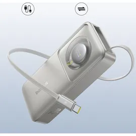 Baseus OS Free2Pull Powerbank 10.000mAh, 70cm ausziehbares USB-C Kabel - Grau
