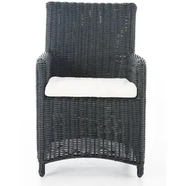 CLP Gartenstuhl Fontana 5mm 59 x 59 x 91 cm schwarz/cremeweiß