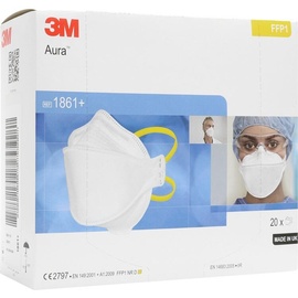 3M Atemschutzmaske 3M 1861+ ohne Ventil Aura FFP1