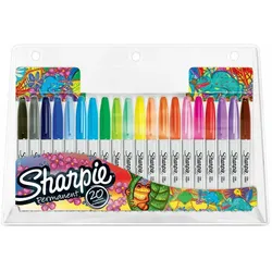 Sharpie Fine, 20 Stück(e), Mehrfarbig, Feine Spitze, Grau, Mehrfarbig, Rund, Fei
