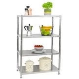 shelfr Edelstahl Schwerlastregal bis 150 kg auf 4 Ebenen 74 x 41 x 109 cm