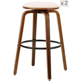 Möbel Kraft Barhocker 2er-Set ¦ beige ¦ Maße (cm): B: 40 H: 70