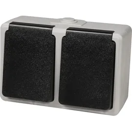 McPower Doppel-Steckdose 2-fach Grau