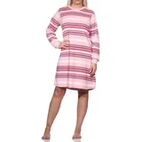 Normann Nachthemd Damen Frottee Nachthemd mit Bündchen in elegantem Streifendesign rosa 36-38