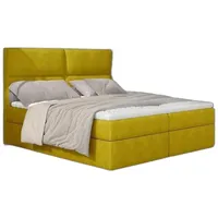 Xlmoebel Bett Designer Bett Chesterfield Gewebe Hotel Betten Doppelschlafzimmer (1-tlg., Boxspring Bett), Hergestellt in Europa gelb