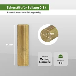 Baumarktplus Scherstift für Seilzug Greifzug Forst Seilwinde Winde 800 kg 0,8 t to