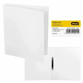 IDENA Ringbuch im Format DIN A4, 2-Ring-Mechanik, 20 mm weiß