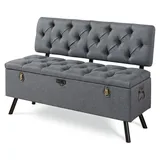 [en.casa] Sitzbank Malmöhus Dunkelgrau 110 x 48 x 75 cm