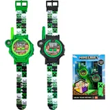 Minecraft Walkie Talkie Uhr 0 mm Gehäuse Grün Silikonarmband Grün