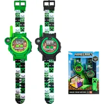 Minecraft Walkie Talkie Uhr 0 mm Gehäuse Grün Silikonarmband Grün
